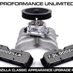 7.3 Godzilla 4 barrel intake with billet valve covers.
